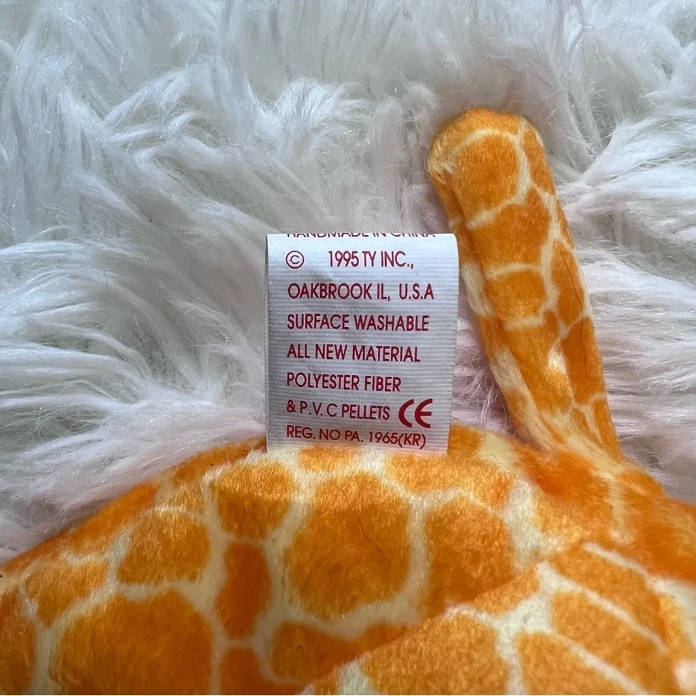 TY Beanie Baby Vintage 1995 Twigs Giraffe with Original Tag Attached
